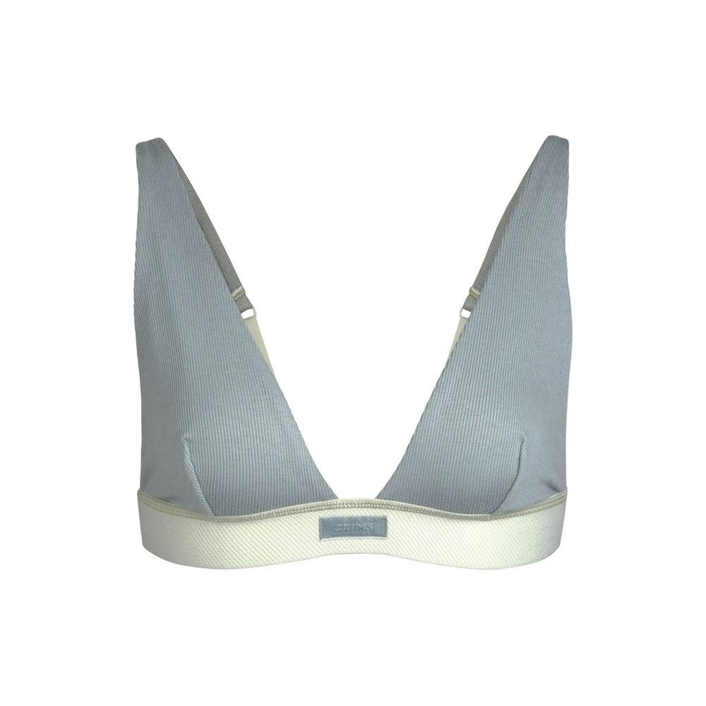 SKIMS Plunge Bralette – Mineral – Size M – Light Cotton Jersey